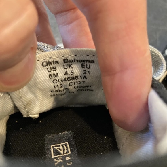 Girls baby Sperry Top-Sider Bahama black white striped sequins shoes size 5 - Picture 12 of 12